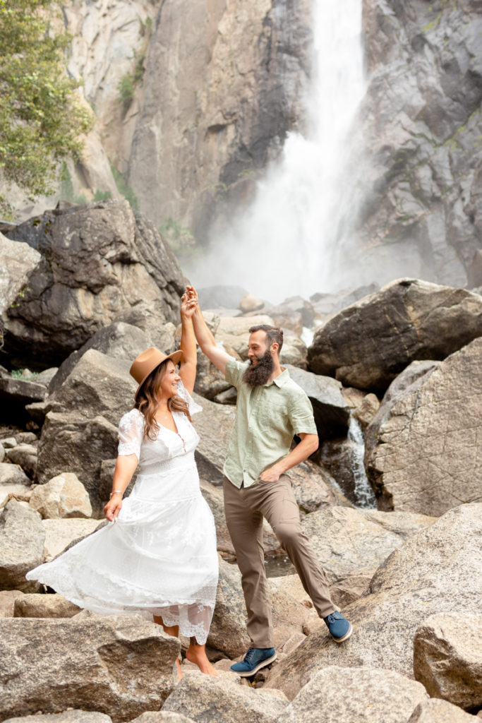Engagement session at Yosemite Falls.