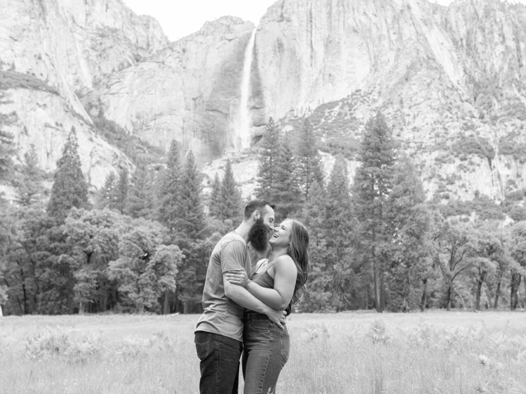 Engagement photo in Yosemite Valley.